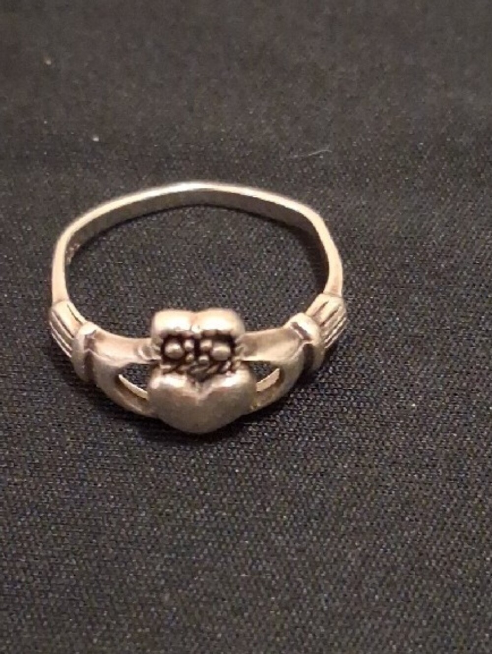 Sterling Silver Heart Claddagh-Style Ring - Silver
